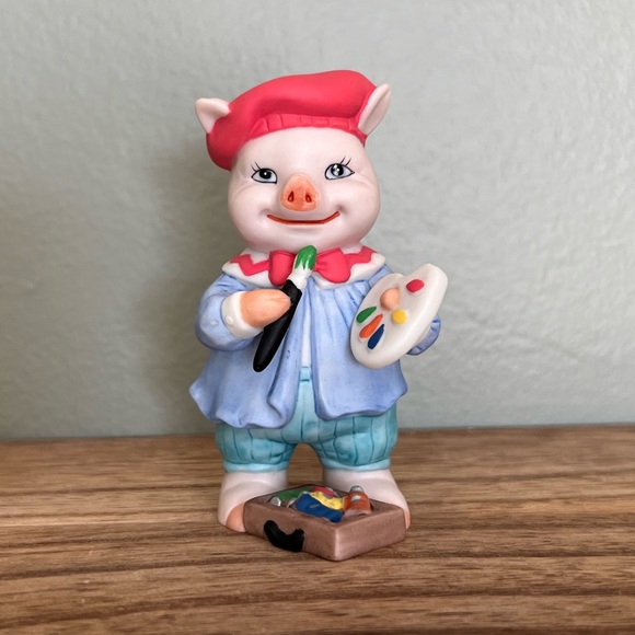 EUC - Bronson Collection Vintage 1995 BC Artist Pig Figurine - Picture 1 of 6